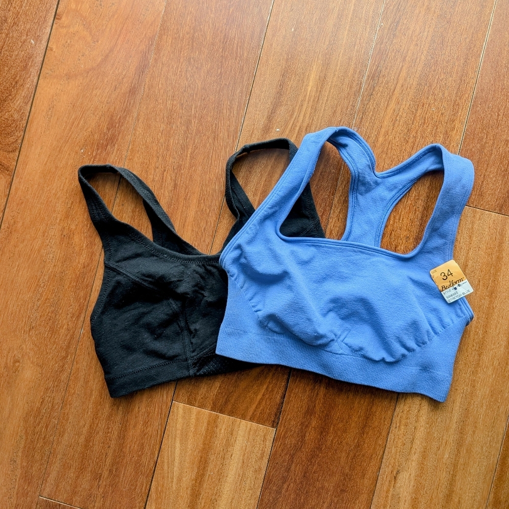 Vintage 90s Set of 2 Bestform Vanity Fair Squareneck Sports Bras SIZE 34